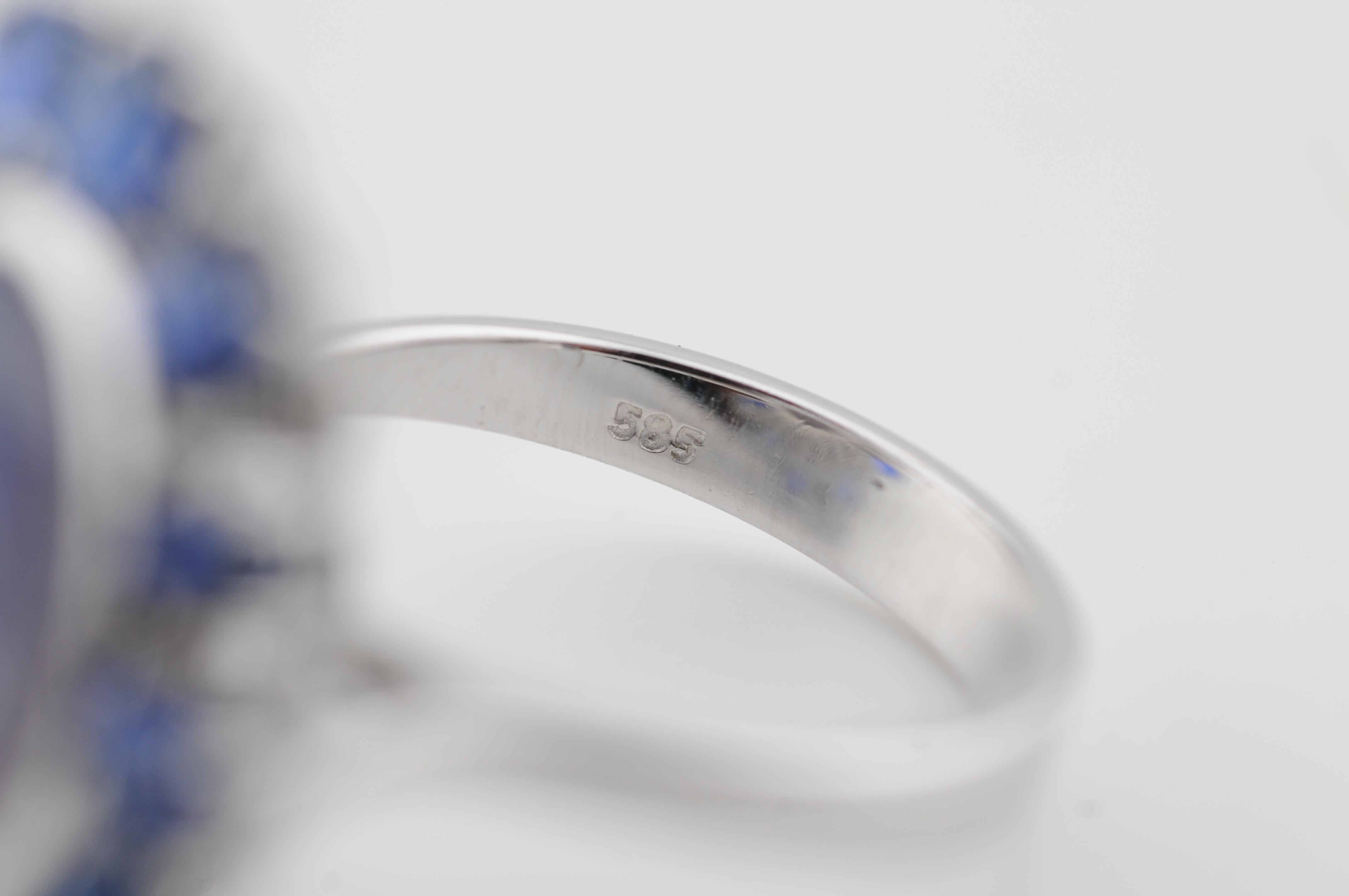 Natürlicher Sternsaphir 15,5ct Ring mit No-Heat Royal Blue Sapphires im Angebot 9