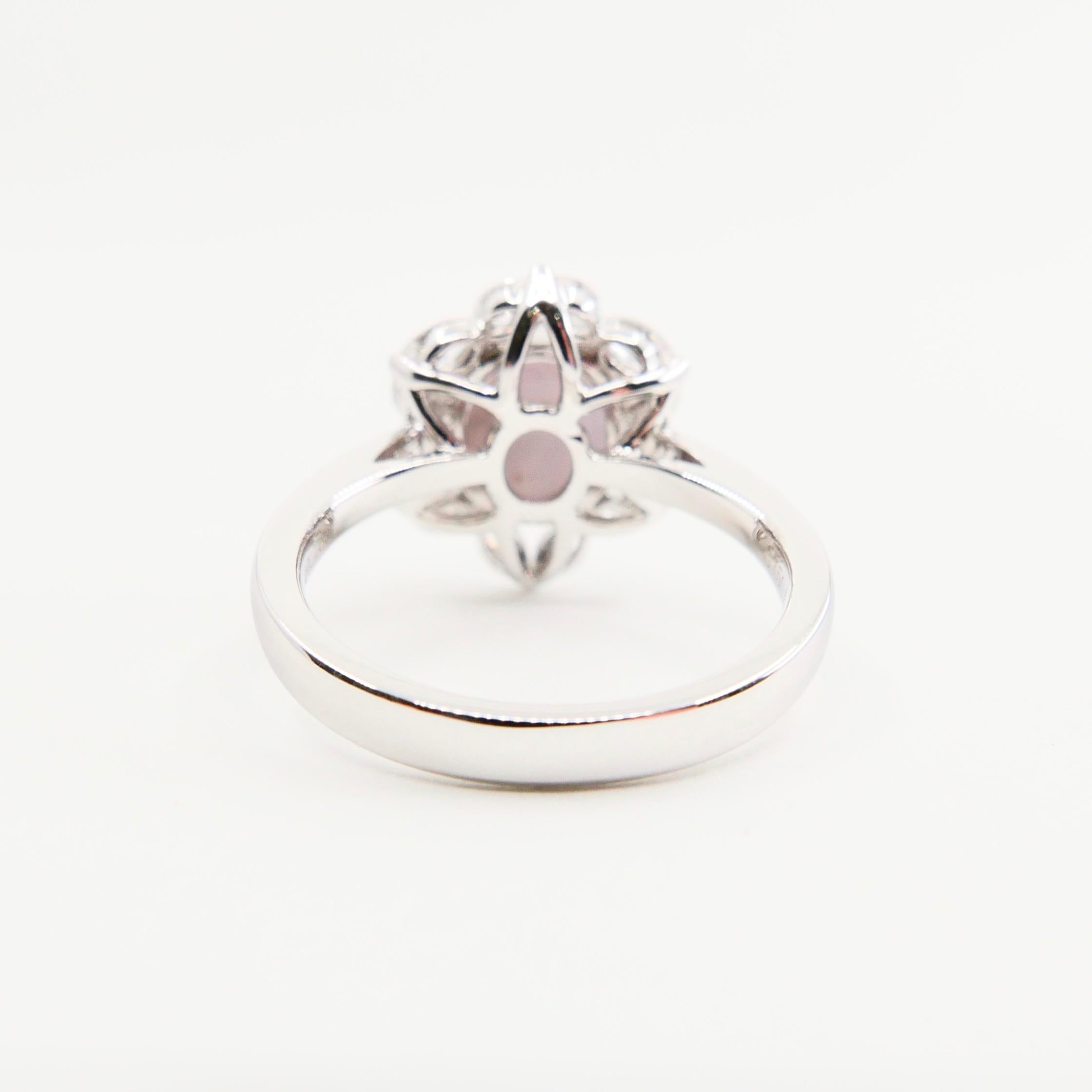 GIA Certified 3.48 Cts Natural No Heat Star Sapphire & Diamond Cocktail Ring. For Sale 4