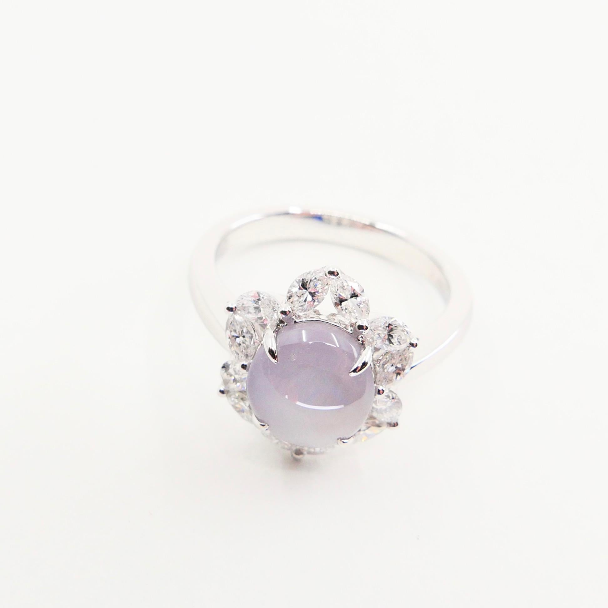 GIA Certified 3.48 Cts Natural No Heat Star Sapphire & Diamond Cocktail Ring. For Sale 7