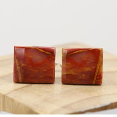 Natural Stone Cufflink for Men Natural Noreena Jasper stone Brown Cufflink (#201