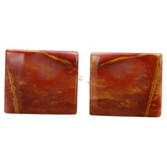 Natural Stone Cufflink for Men Natural Noreena Jasper stone Brown Cufflink (#201
