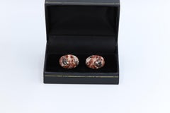 Natural Stone Cufflink Men's Cufflinks Oval Shape Natural Stones Men's Jewelry