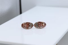 Boutons de manchette en pierre naturelle pour hommes forme ovale Pierres naturelles Boutons de manchette pour hommes