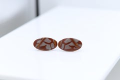 Boutons de manchette en pierre naturelle pour hommes forme ovale Pierres naturelles Boutons de manchette pour hommes