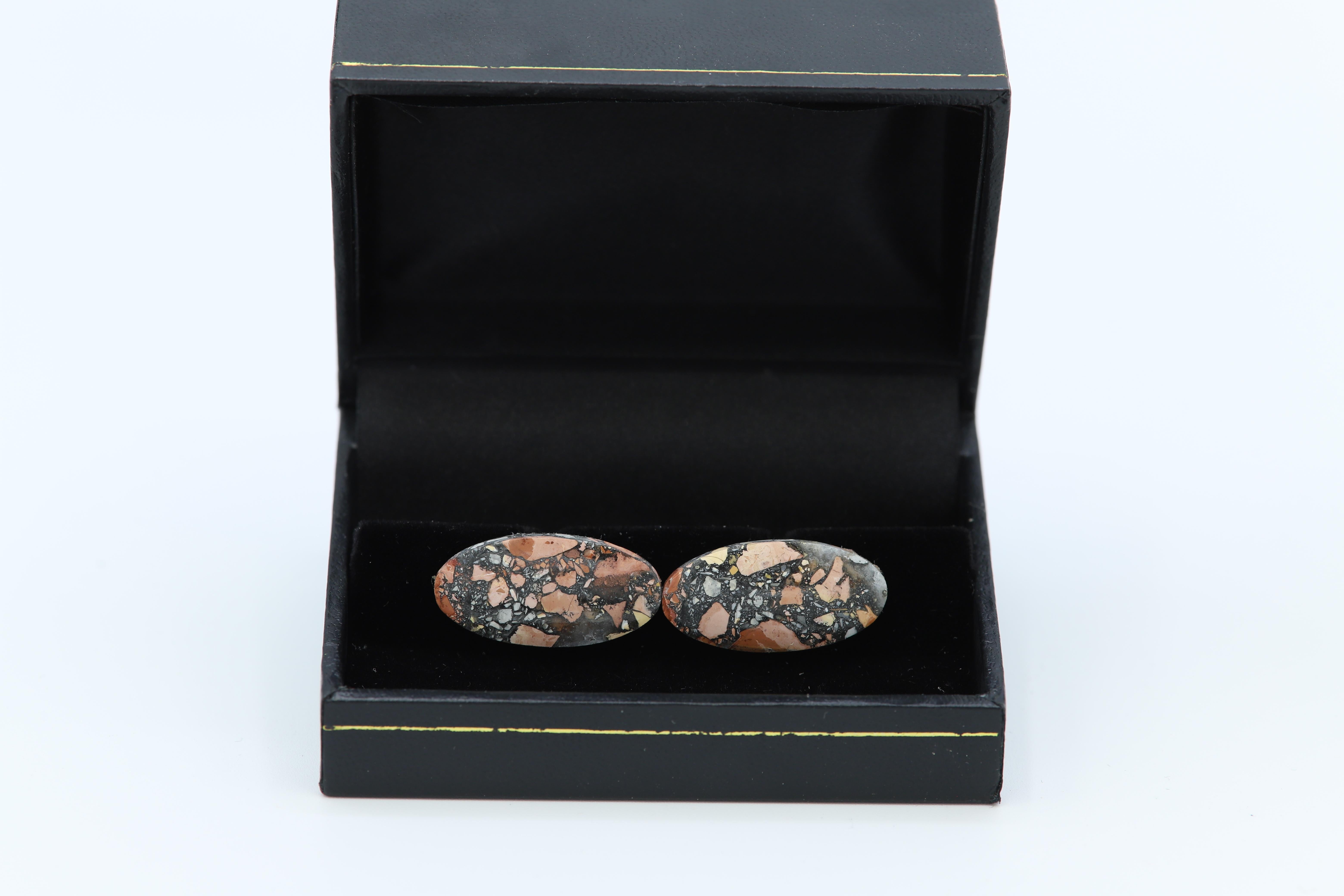 natural stone cufflinks