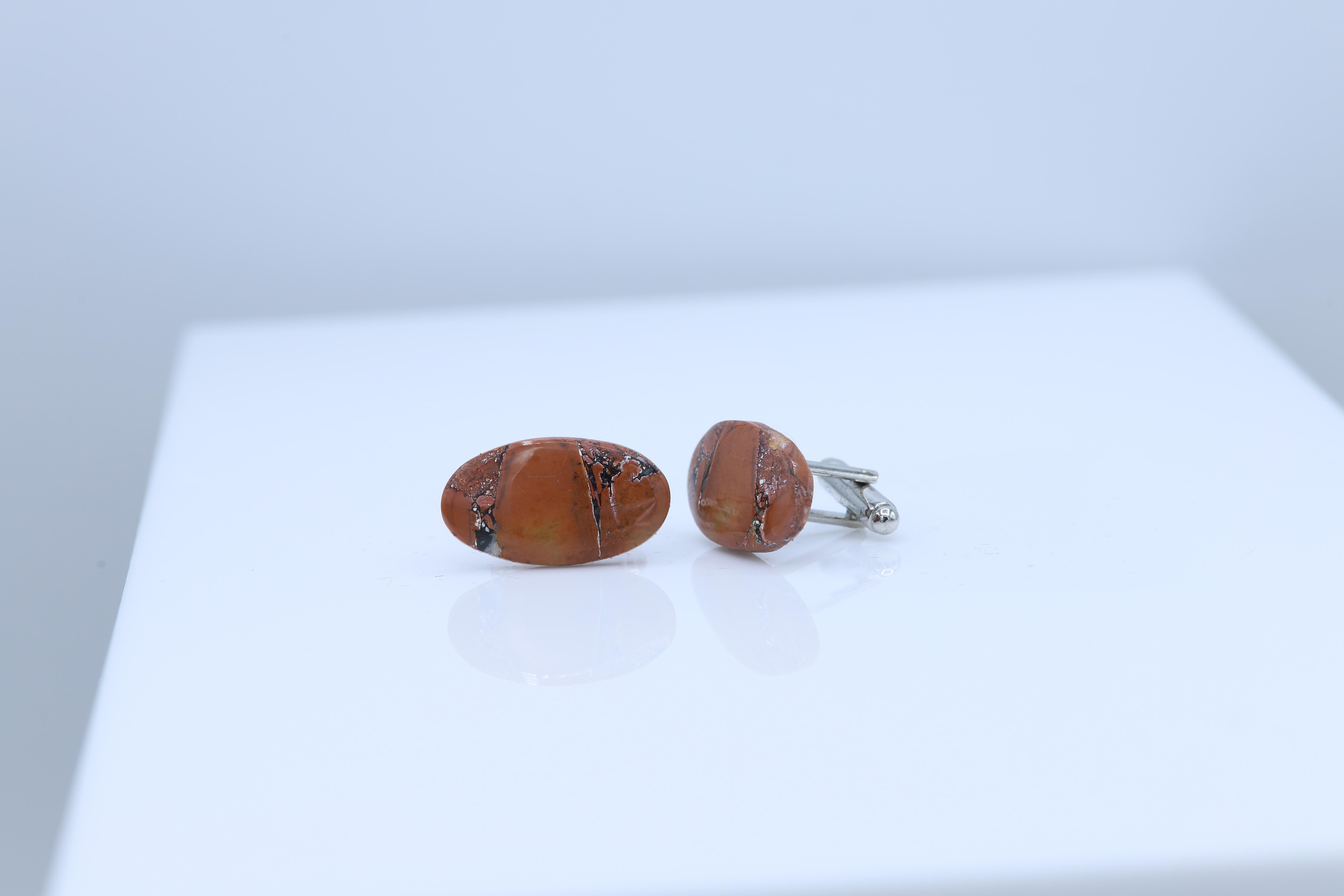 natural stone cufflinks