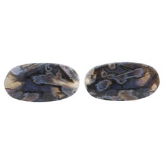 Used Natural Stone Cufflink Men's Cufflinks Oval Shape Natural Stones Men's Jewelry