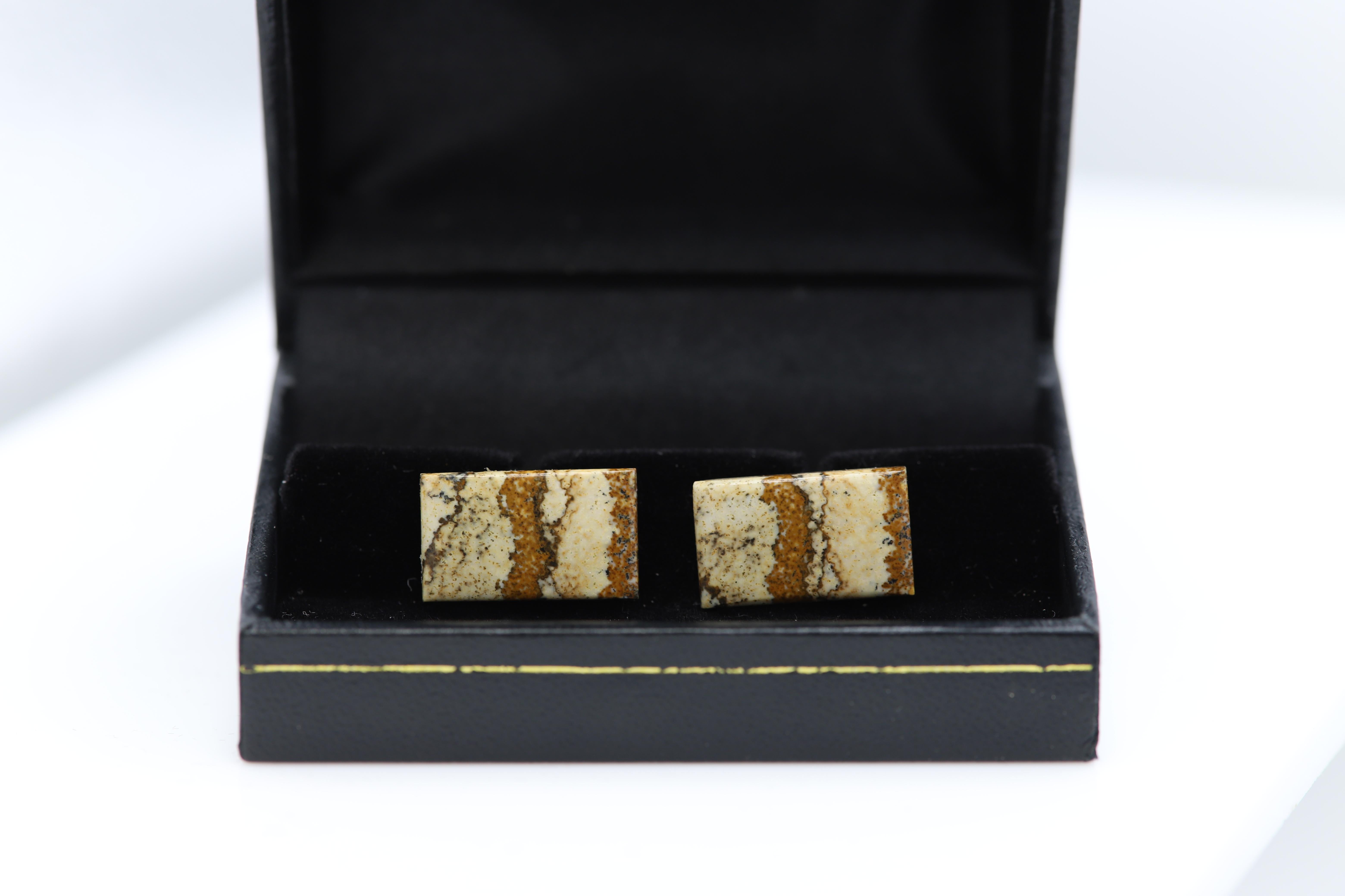 natural stone cufflinks
