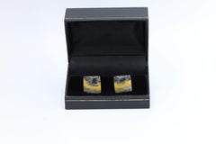Boutons de manchette en pierre naturelle pour hommes en forme de carré - Bijoux pour hommes pierre naturelle