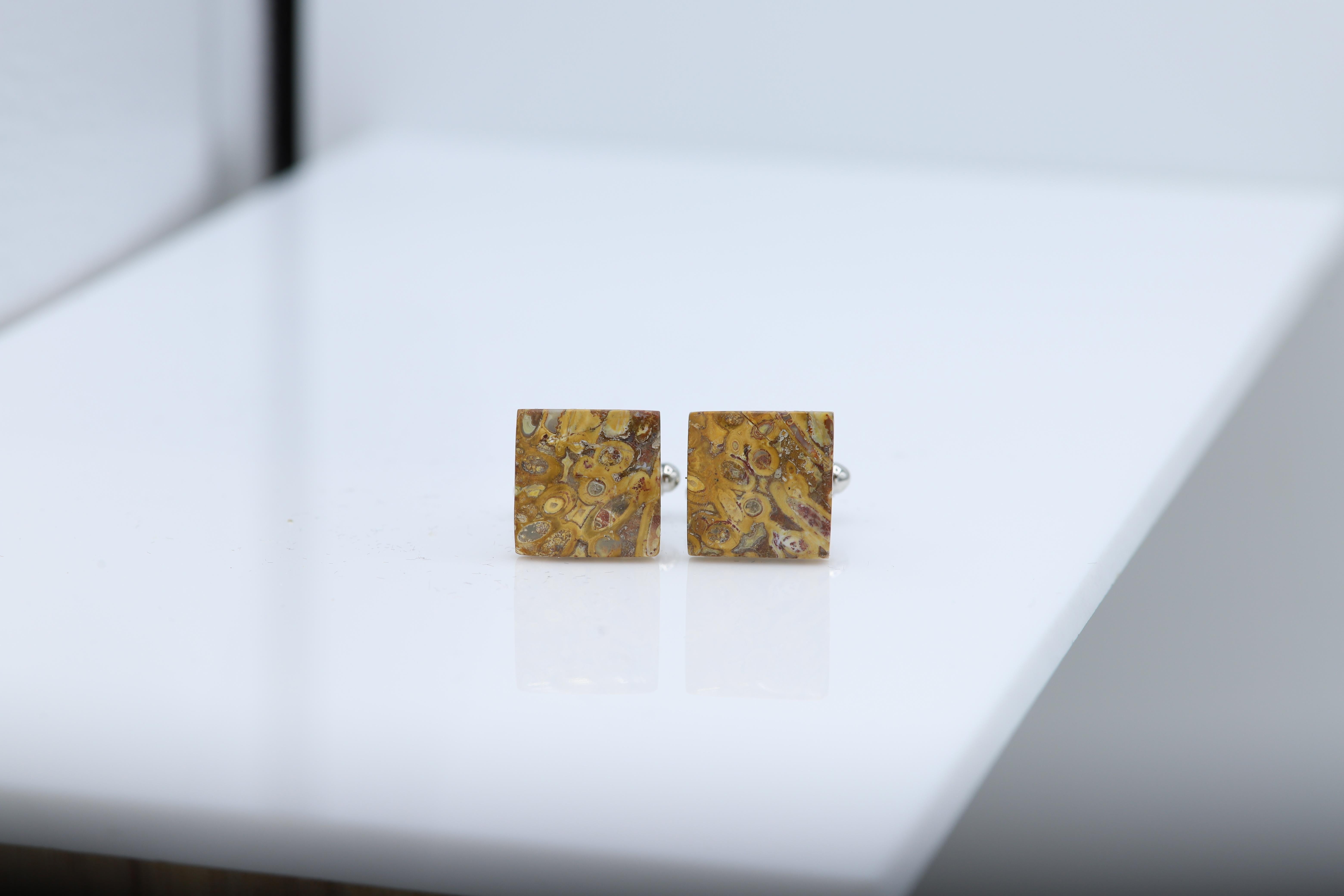 New unique men's cufflink - natural stone.
Stone name: 