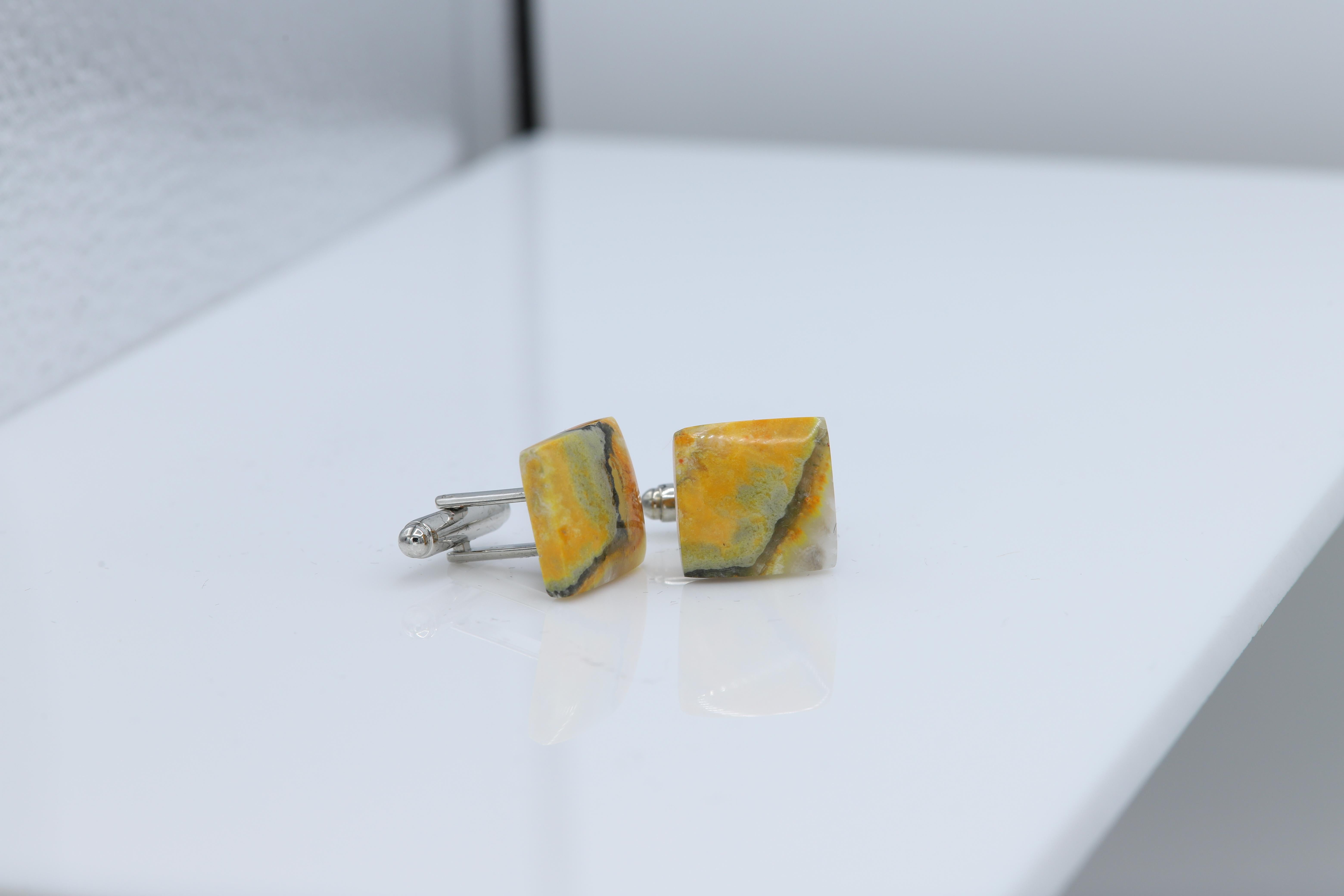 natural stone cufflinks