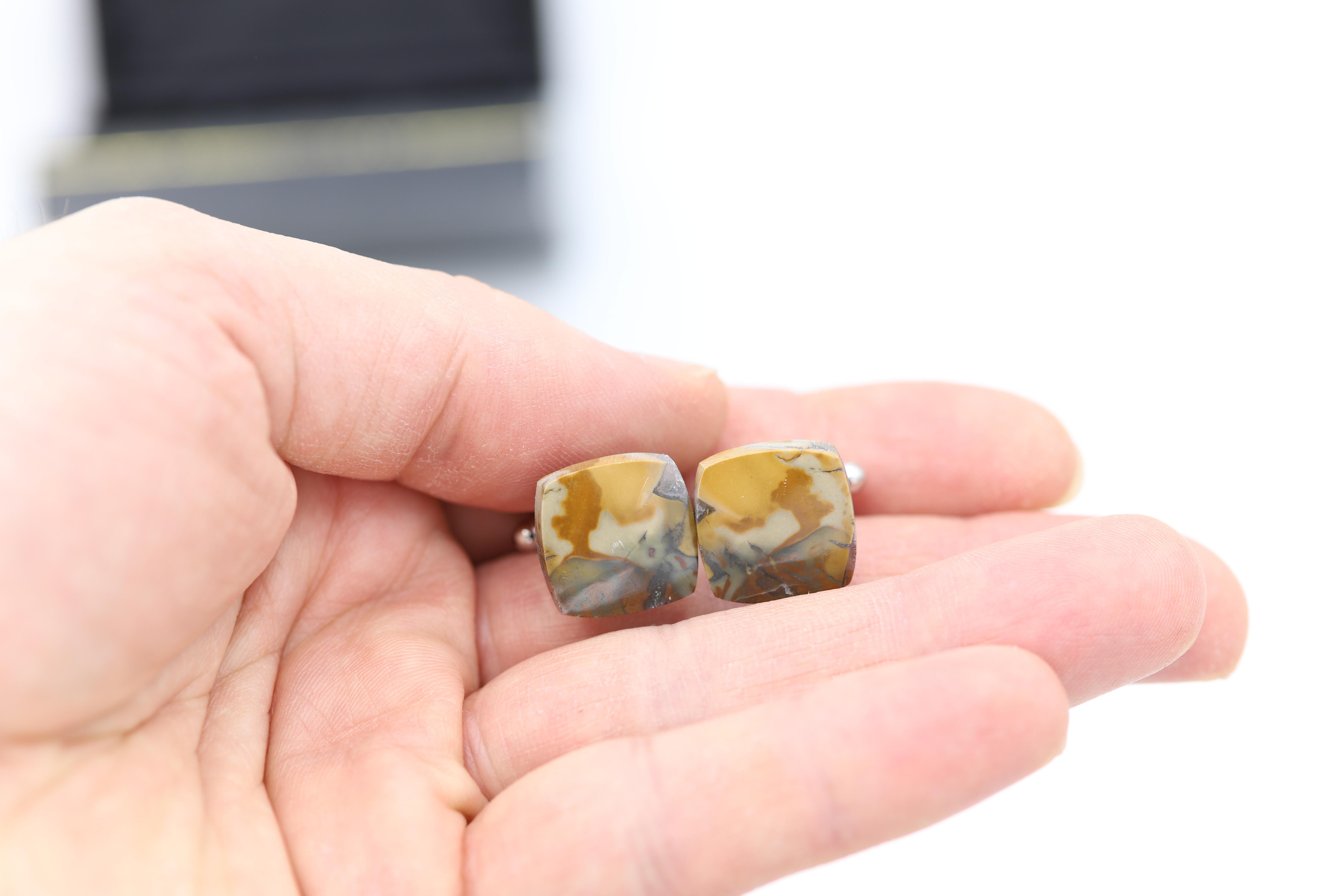 natural stone cufflinks