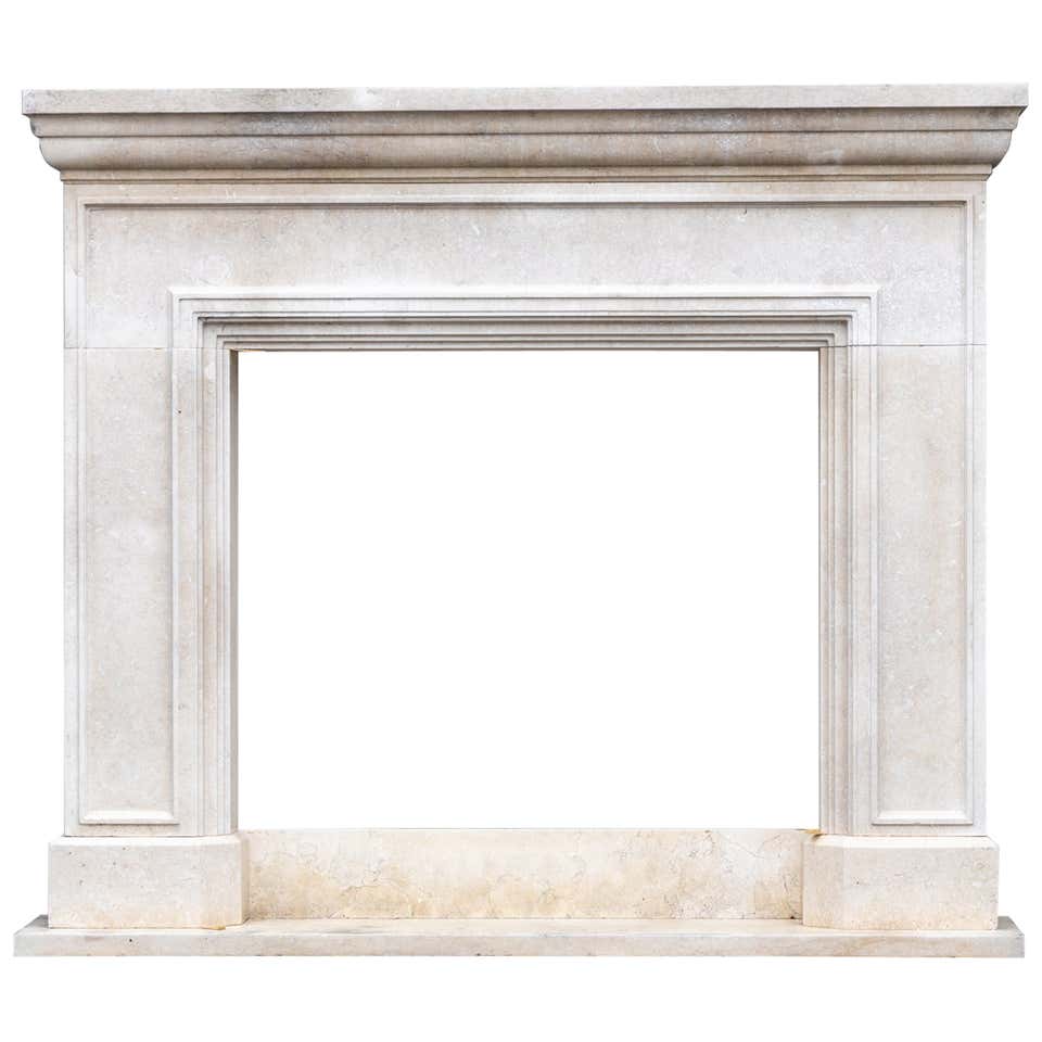 Antique Fossil Stone Fireplace Surround Timeless Coastal Architectural ...