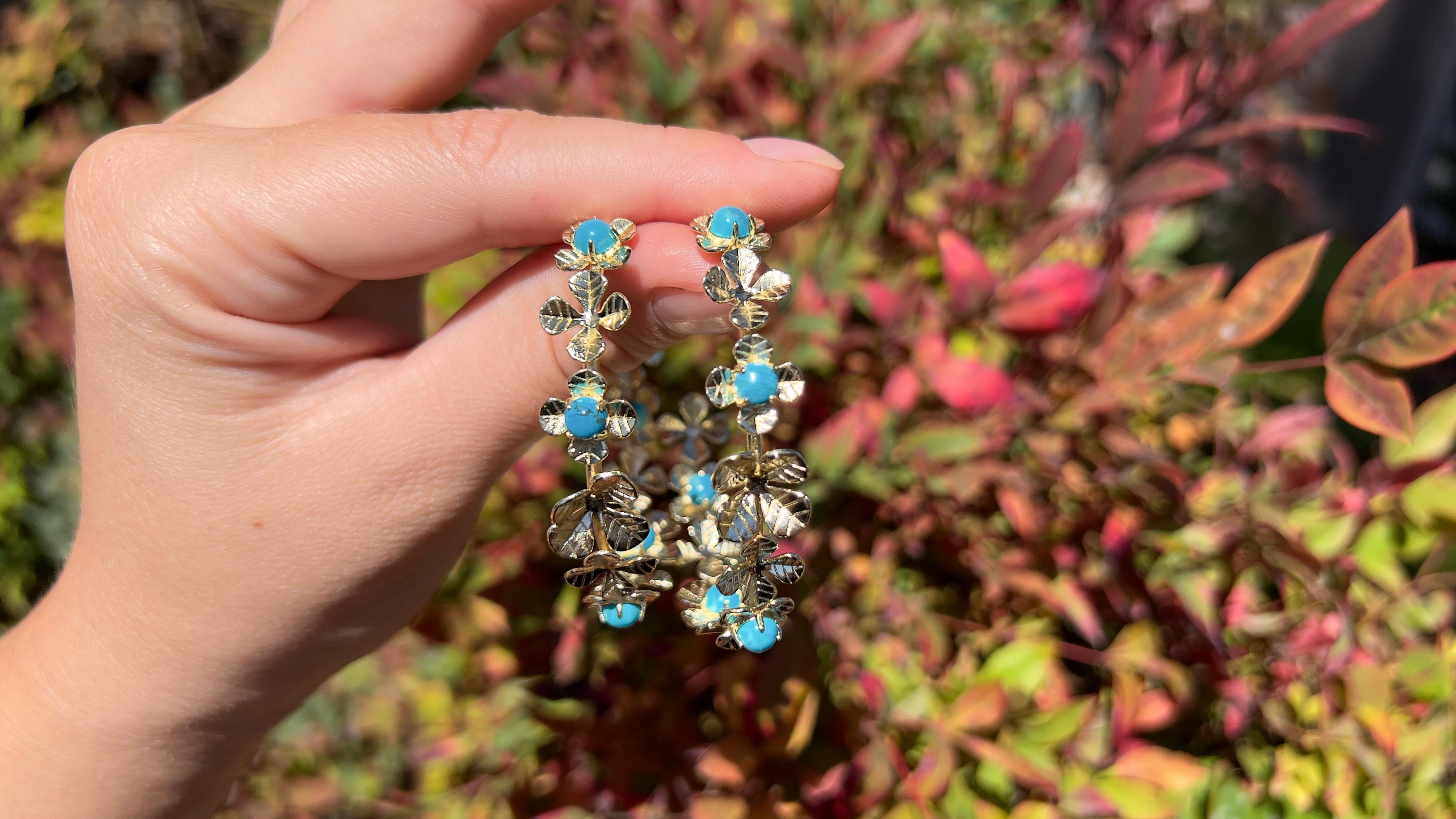 Natural Stone Flower Earrings
