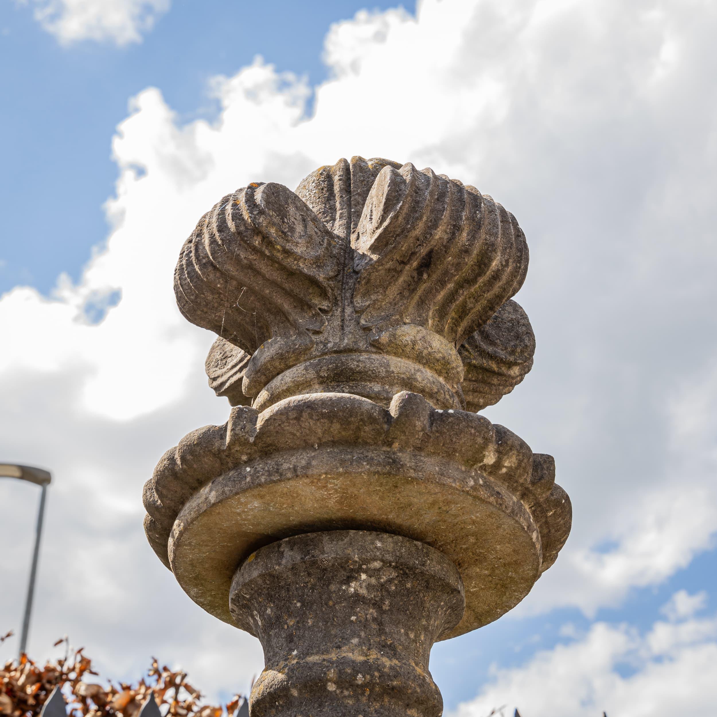 Renaissance Natural Stone Hand-carved Fountain Column, 21st Century For Sale