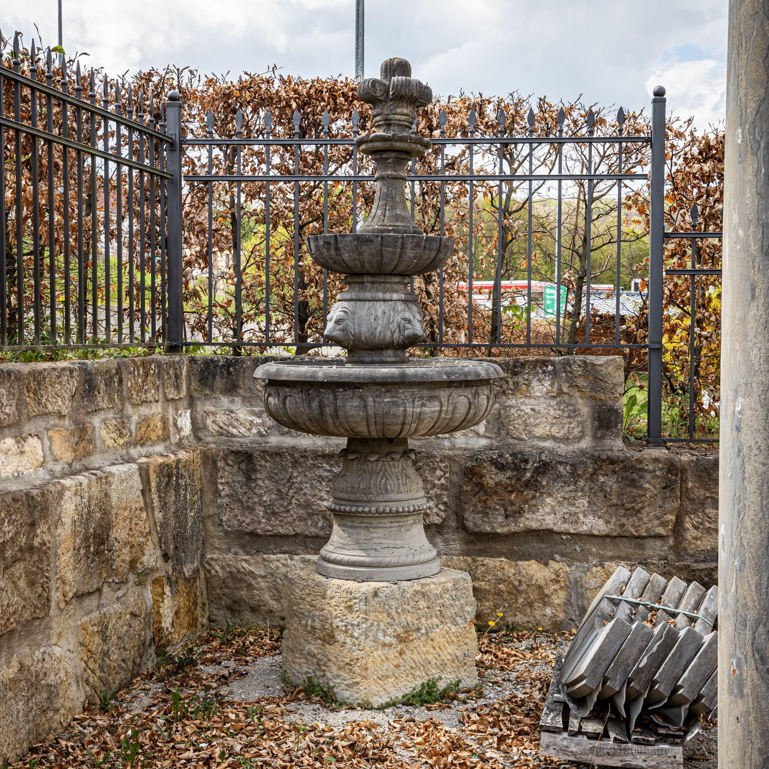 Hand-Carved Natural Stone Hand-carved Fountain Column, 21st Century For Sale