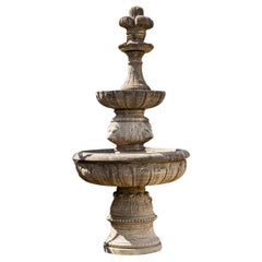 Natural Stone Hand-carved Fountain Column, 21st Century