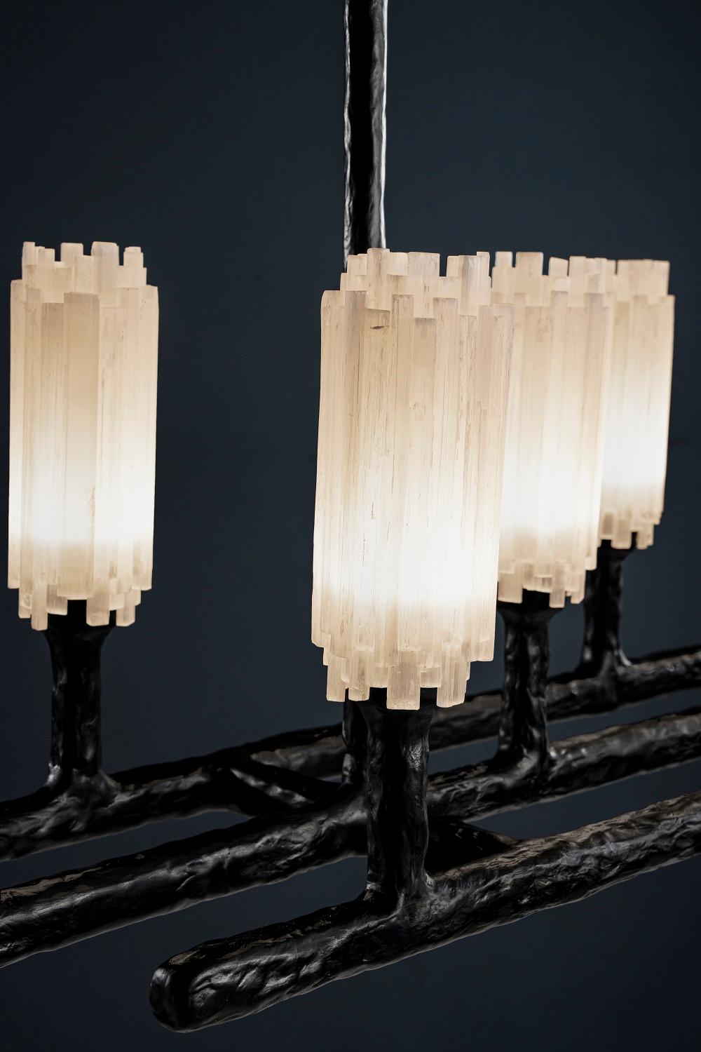 Post-Modern Natural Stone Chandelier by Aver For Sale