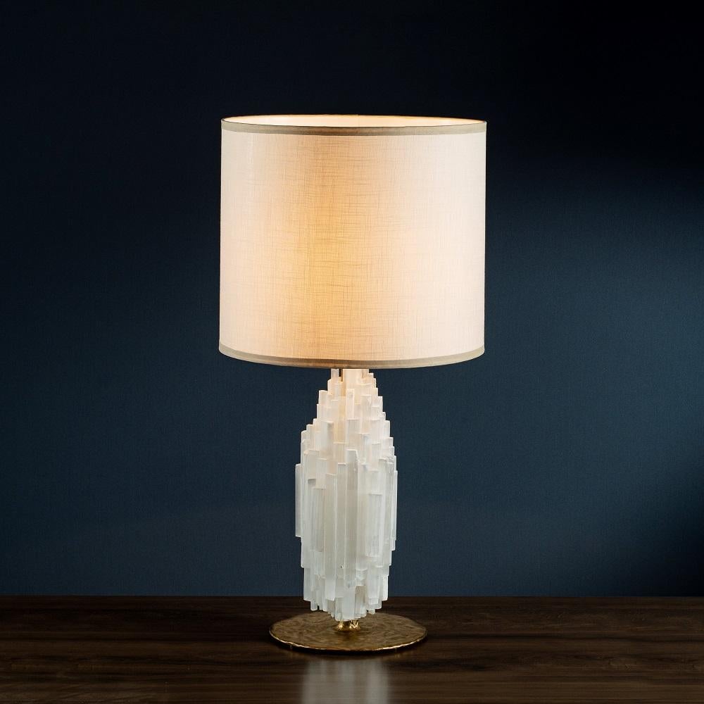 Natural Stone table lamp by Aver
Dimensions: W 40 x D 40 x H 75 cm
Materials: Natural rocks, high-quality cut crystals, jewelry chains, hand-blown glass, other.
Also Available: Matte Black, Rustic Silver, Oxidized Graphite, and Rustic Bronze.

The