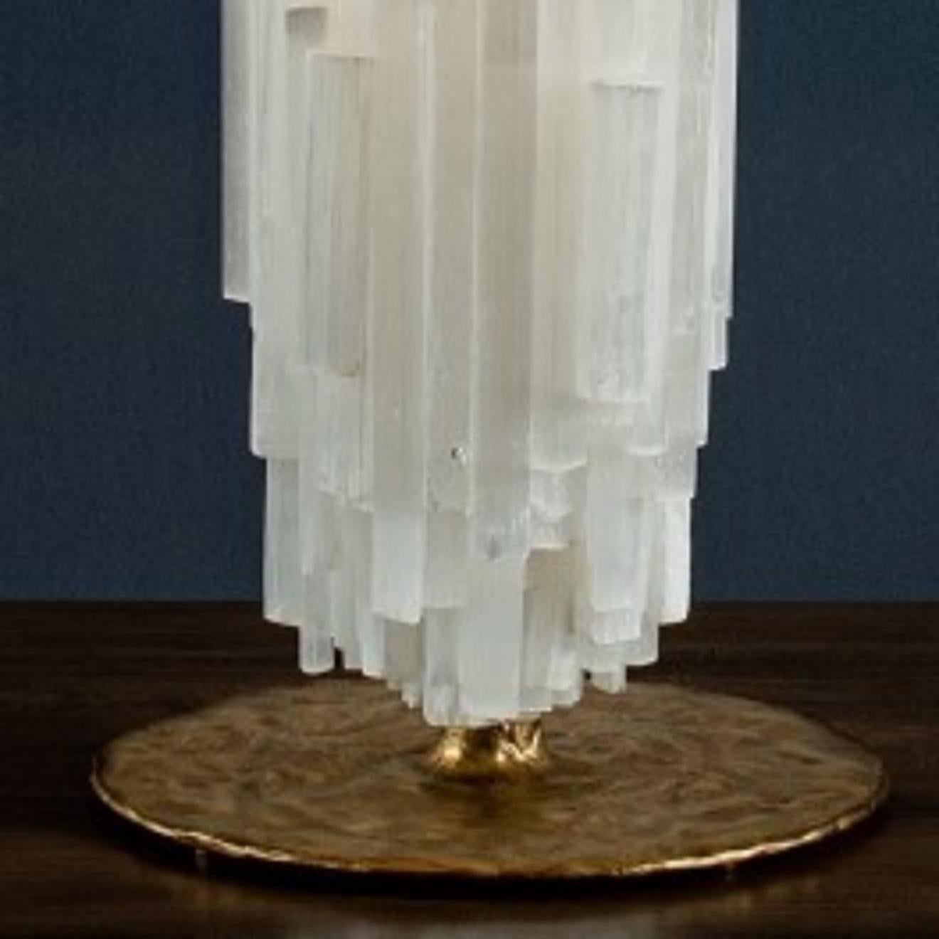 Brazilian Natural Stone Table Lamp by Aver For Sale
