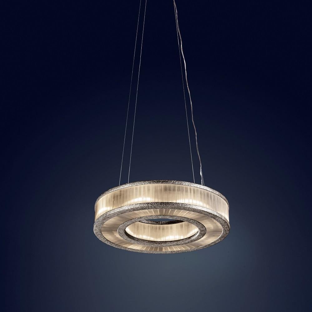 Contemporary Natural Stone Pendant Lamp I by Aver For Sale
