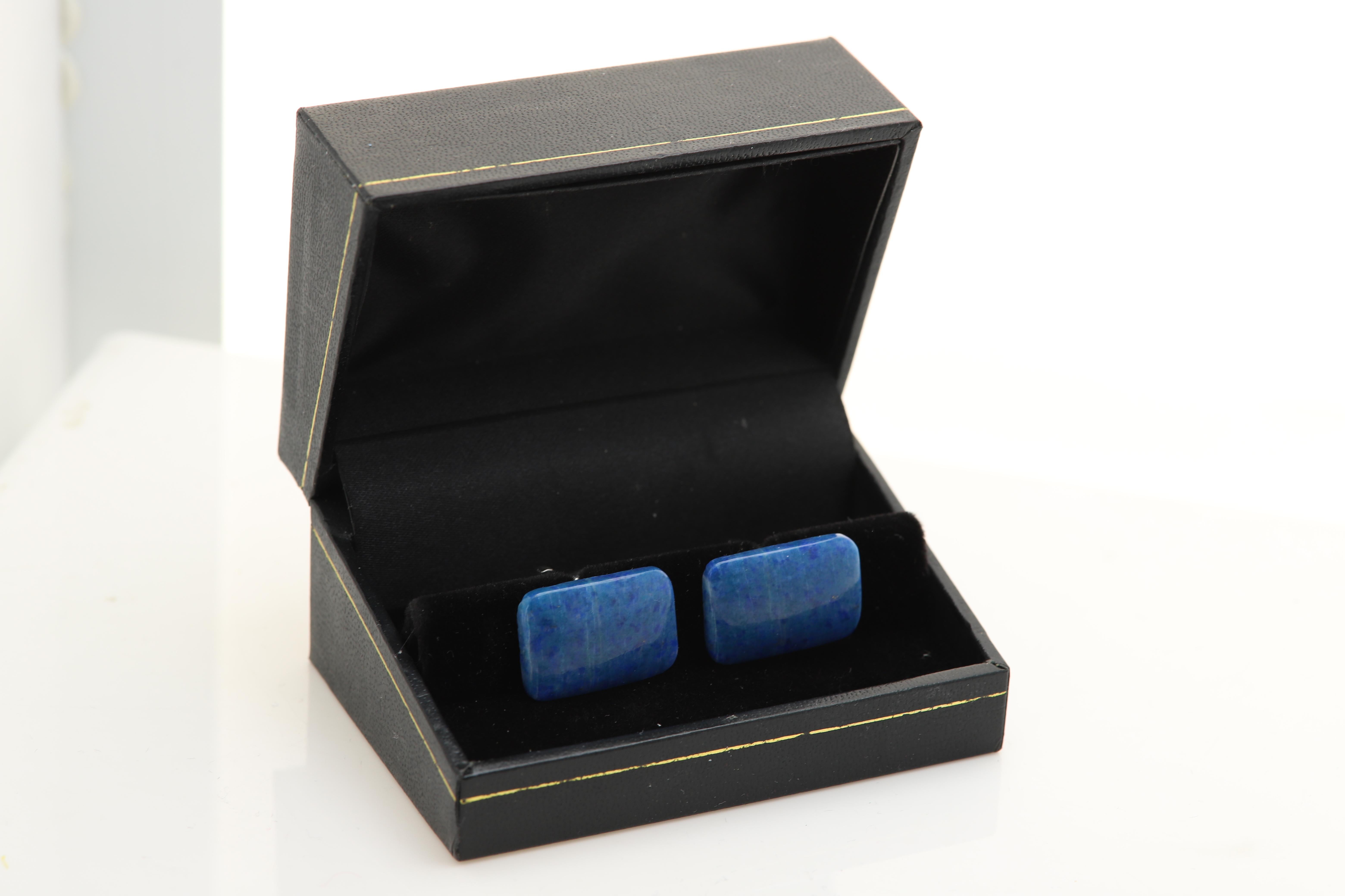 Natural Stone Men's Cufflinks Rectangle Shape Natural Stones Men's Jewelry 3