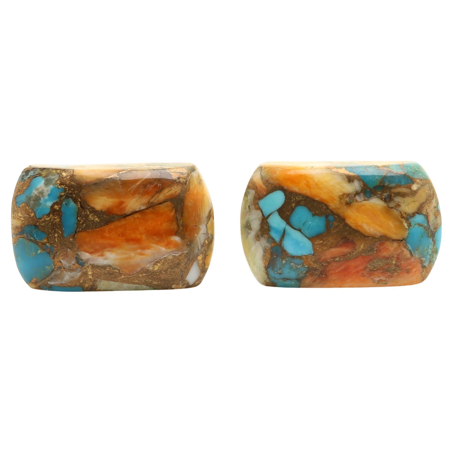 Natural Stone Men's Cufflinks Rectangle Shape Natural Stones Men's Jewelry