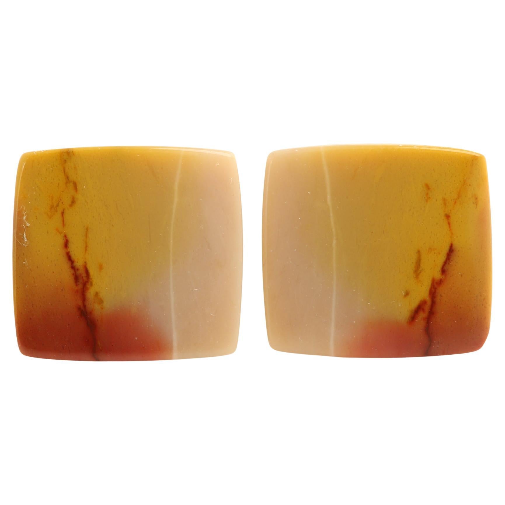 Natural Stone Men's Cufflinks Square Shape Natural Stone Men's Jewelry