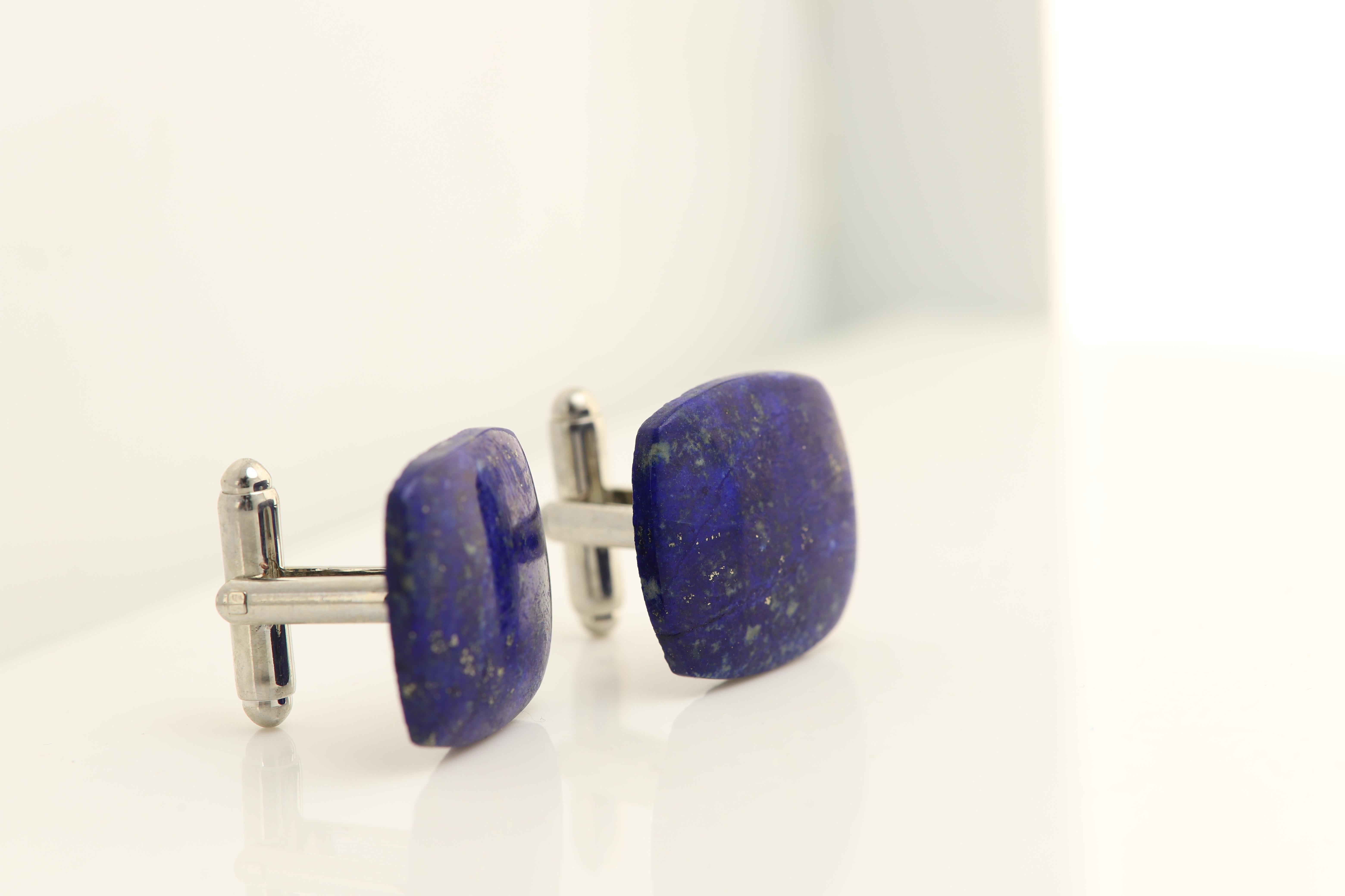 Square Cut Natural Stone Men's Cufflinks Square Shape Natural Stones Men's Jewelry