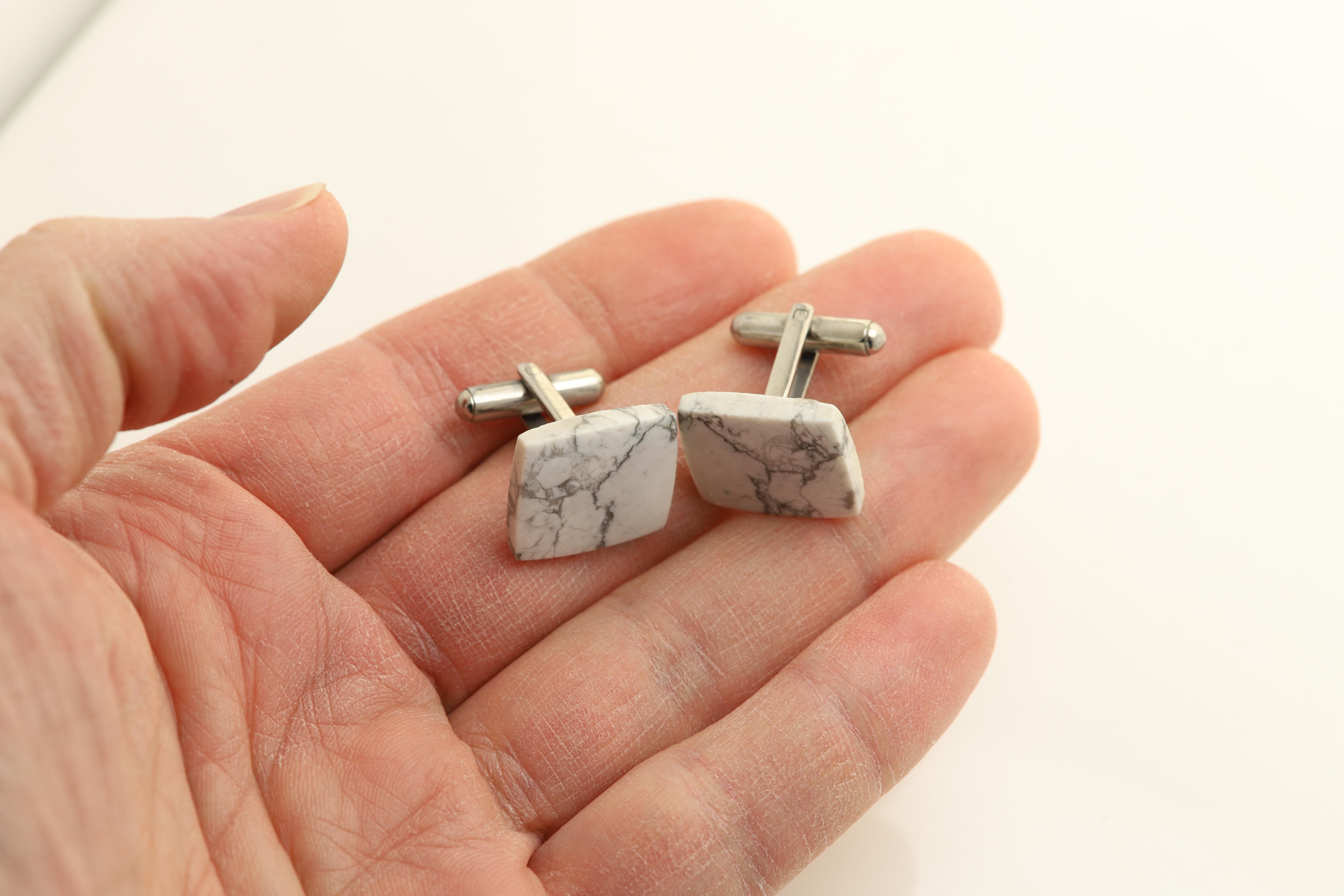 Natural Stone Men's Cufflinks Square Shape Natural Stones Men's Jewelry For Sale 2