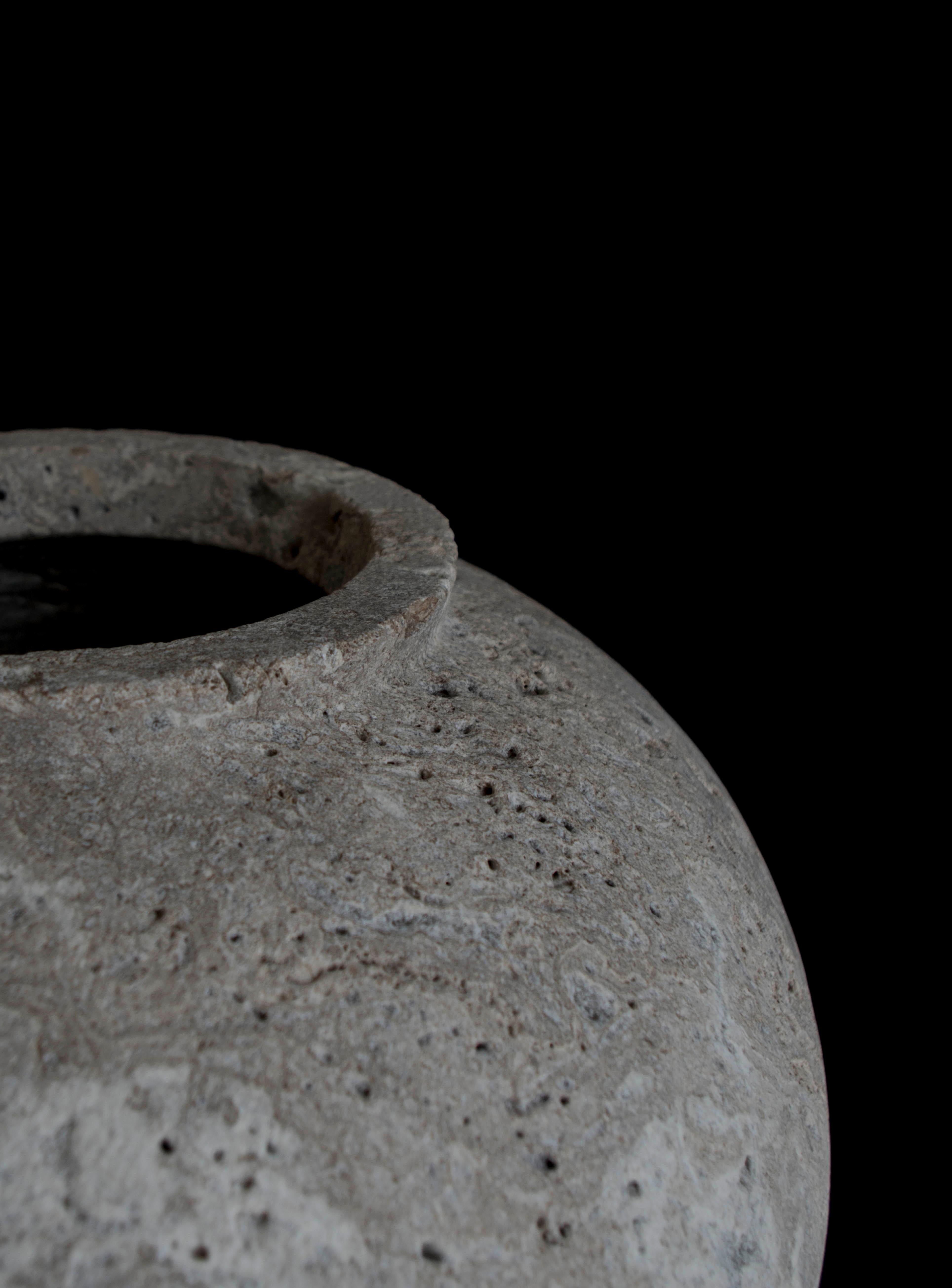 Hand-Crafted Natural Stone Moon Jar by Bicci De’ Medici For Sale