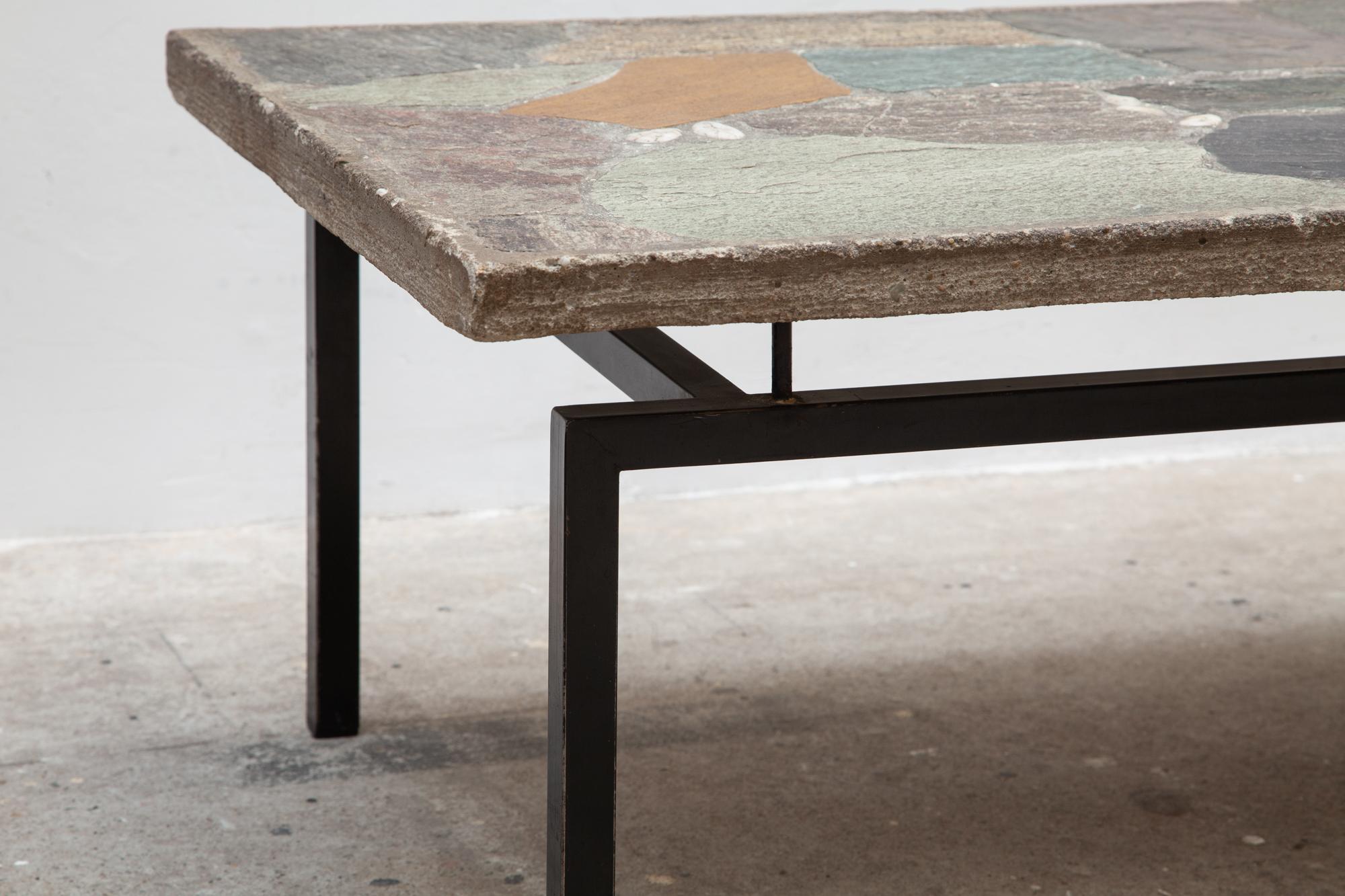 Mid-Century Modern Natural Stone Mosaic Coffee Table by Paul Kingma