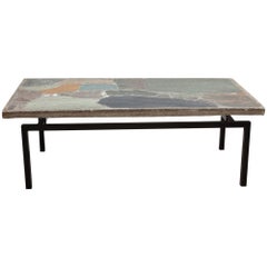 Couchtisch aus Naturstein und Mosaik von Paul Kingma