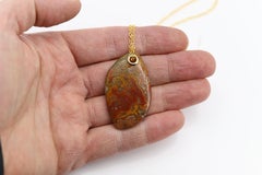 Natural Stone Pendant Hungarian Agate Necklace (#6)