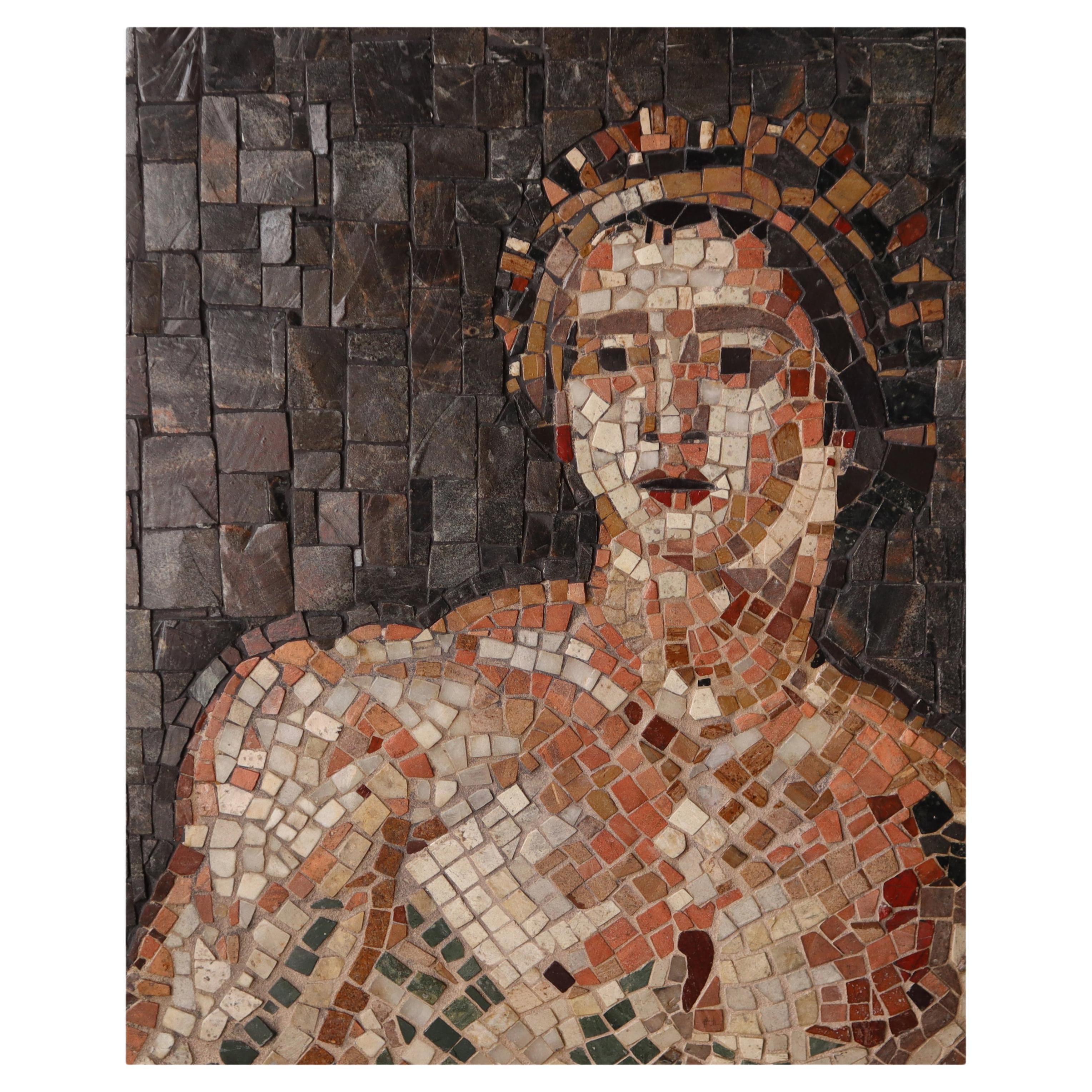 Naturstein Portrait Mosaik im Angebot