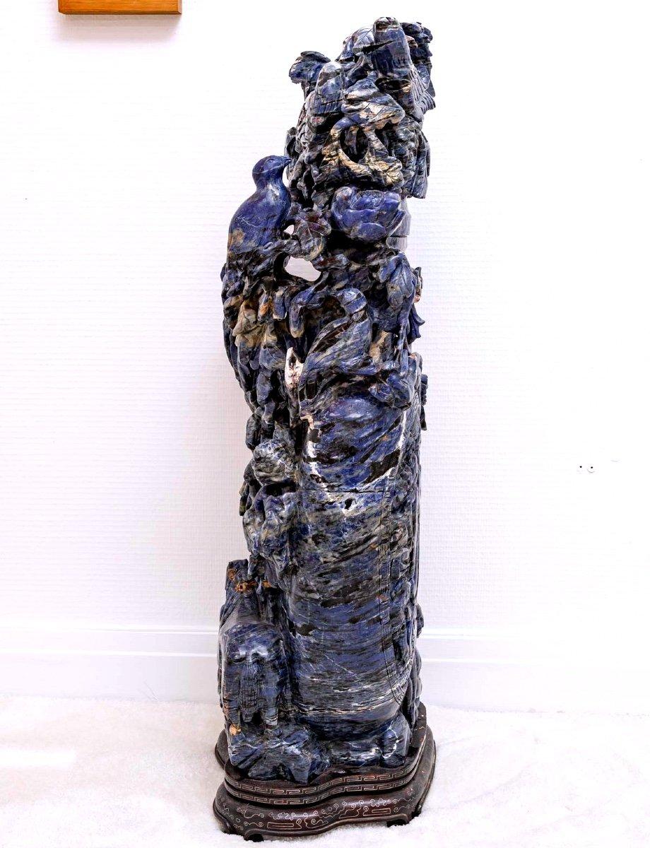 Natural Stone Sculpture - Sodalite - China - Late 19th Century Period For Sale 4