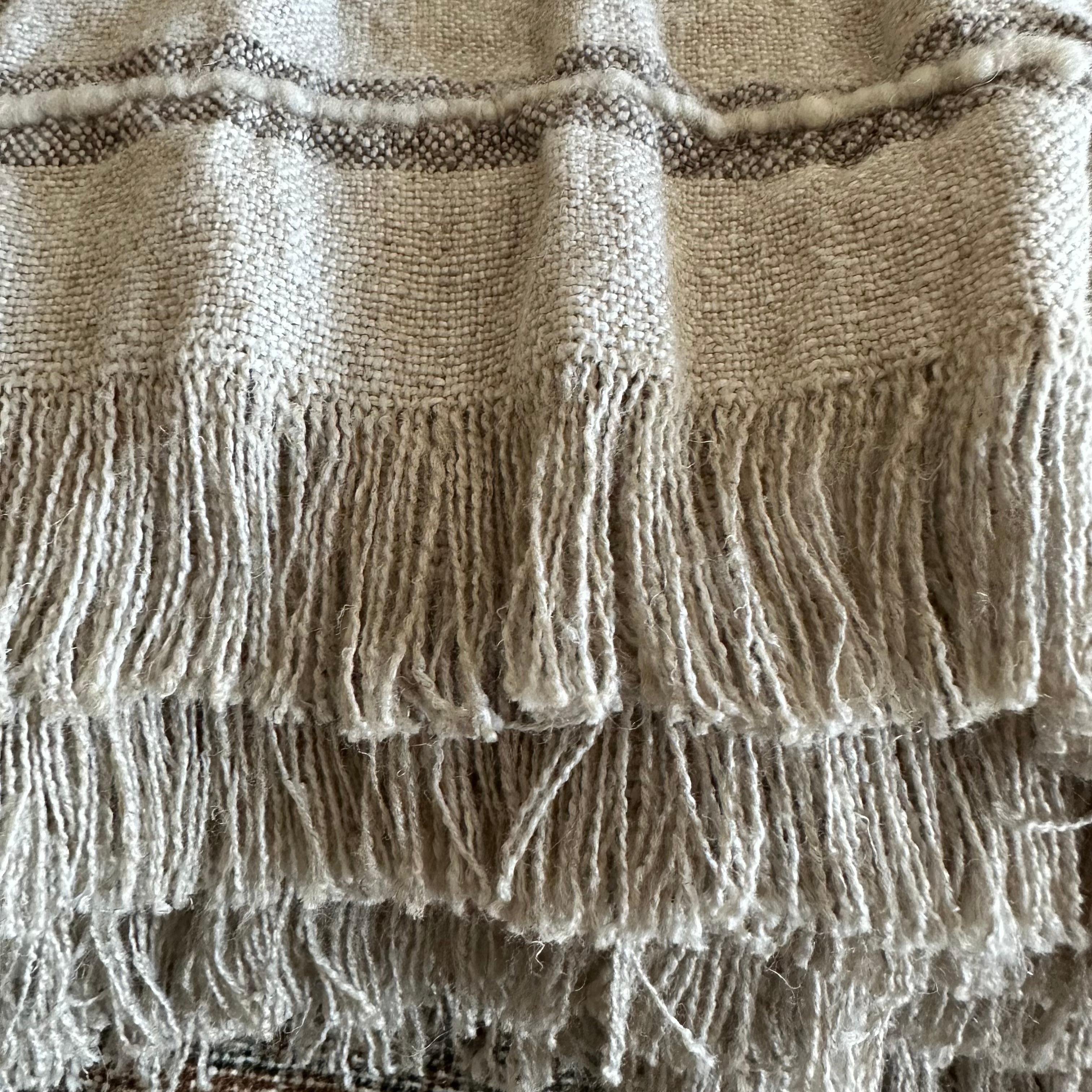 Natural Stripe Throw For Sale 2