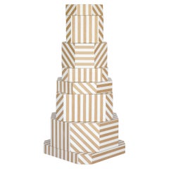 Cajas zigurat rayas naturales by Oeuffice