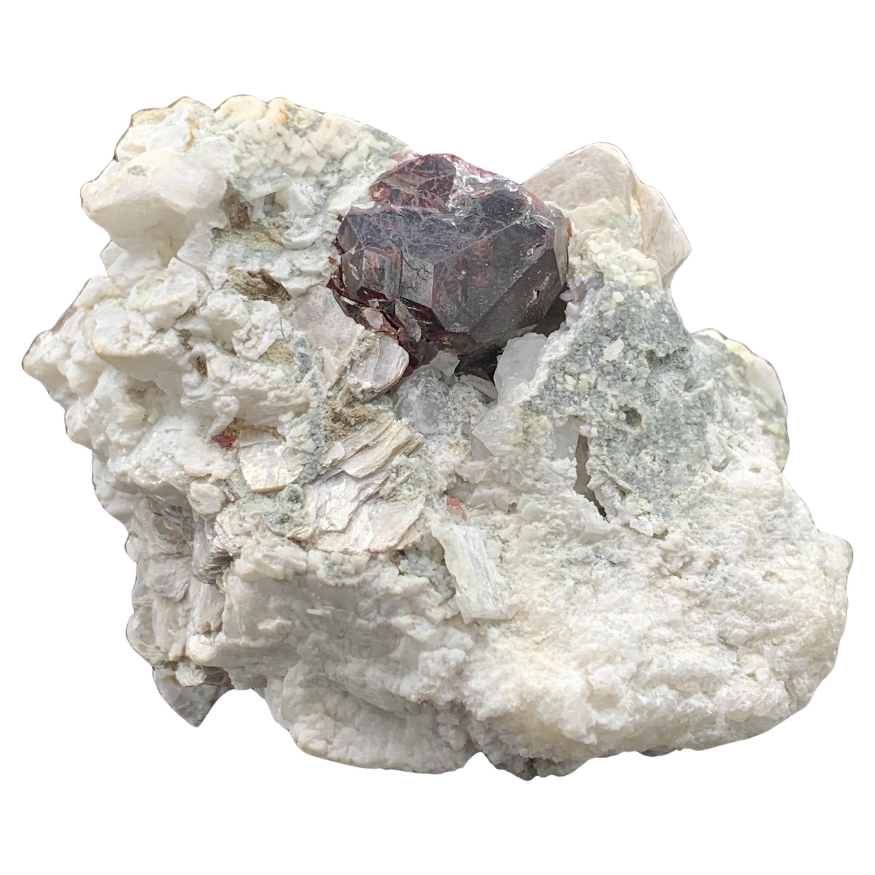 Nature splendido granato spessartite e moscovite attaccato con Matrix in vendita