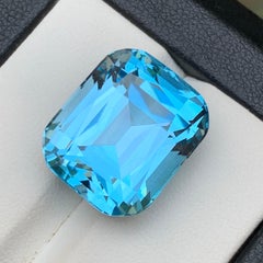 Natural Swiss Blue Topaz 26.72 Carat Cushion Cut Loose Gemstone for Pendant
