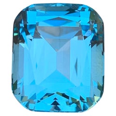 Topacio azul suizo natural de 26,72 quilates, corte cojín, piedra suelta para colgante