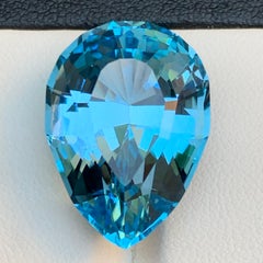 Natural Swiss Blue Topaz 28.76 Carat Pear Cut Loose Gemstone for Pendant