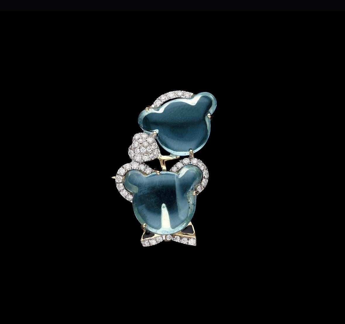 ❋ Gemstone : Swiss blue topaz
❋ Gemstone Weight : 10 cts
❋ Gemstone Shape : Fancy carving
❋ Gemstone Type : Natural

➡️DIAMOND DETAILS :
❋ Diamond Weight : 0.43 cts
❋ Diamond Shape : Round Cut
❋ Diamond Color & Clarity : HI-SI
❋ Diamond Cut :