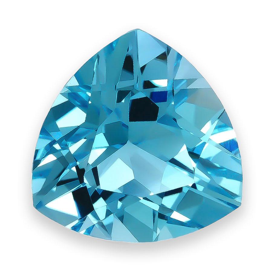 Entdecken Sie die schillernde Brillanz dieses natürlichen Schweizer Blautopas mit einem Gewicht von beeindruckenden 7,13 Karat. Mit seinem leuchtenden Blauton und seiner atemberaubenden Trillion-Form ist dieser Edelstein eine fesselnde Wahl für die