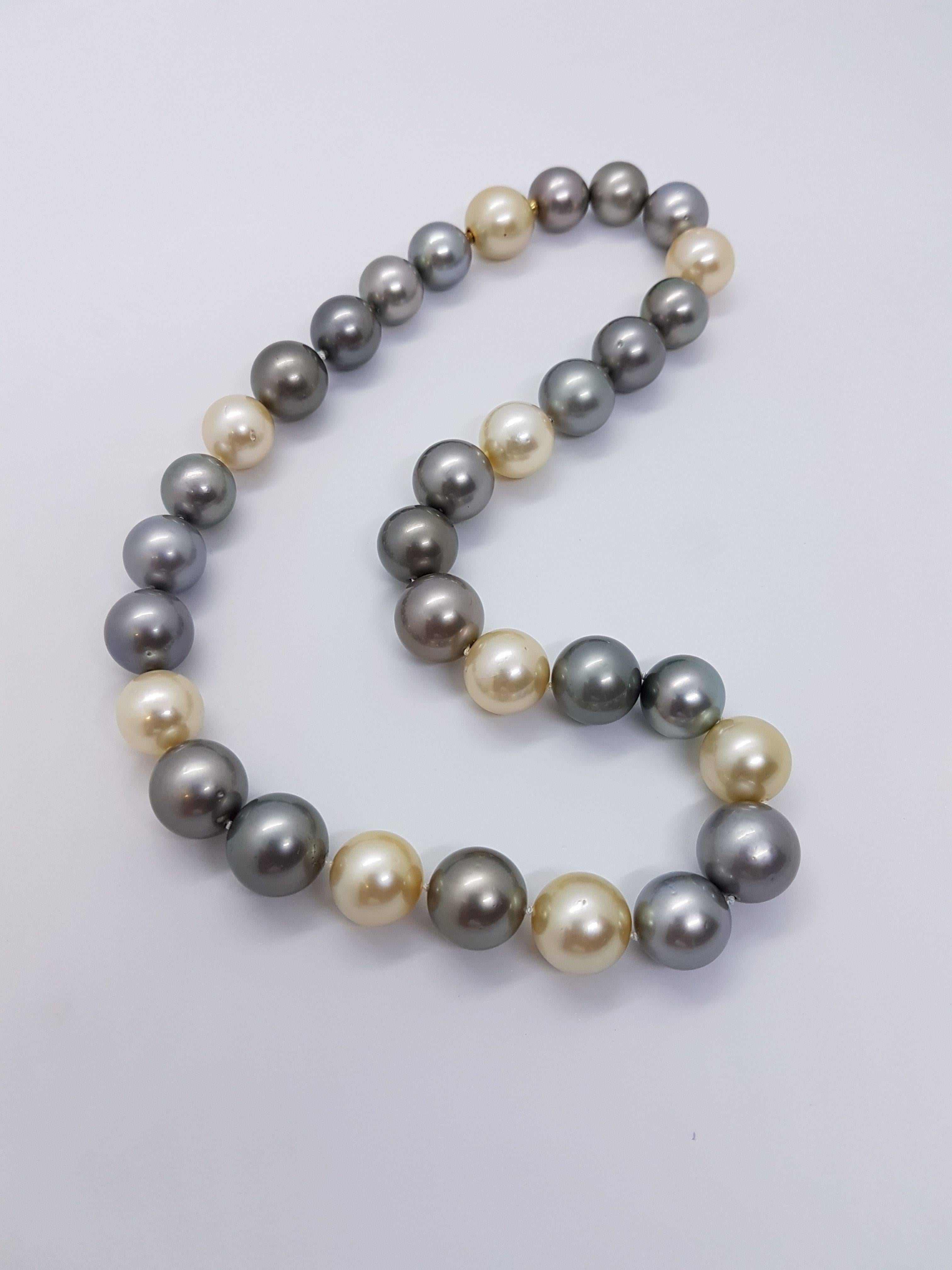 Natural Tahiti and South Sea Pearl Necklace 2