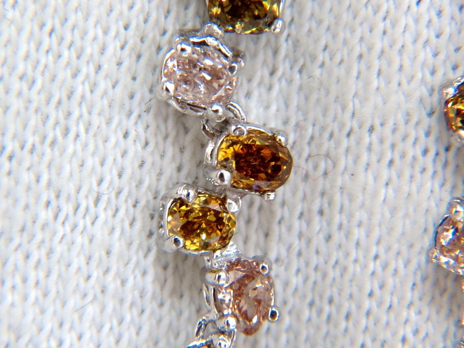 Women's or Men's Natural Tahitian Pearls Dangle Color Diamond Earrings 14 Karat For Sale
