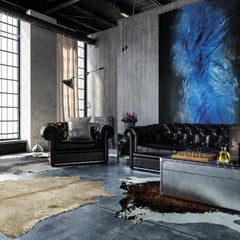 Natural Tanner Champagne Colored Leather Rug