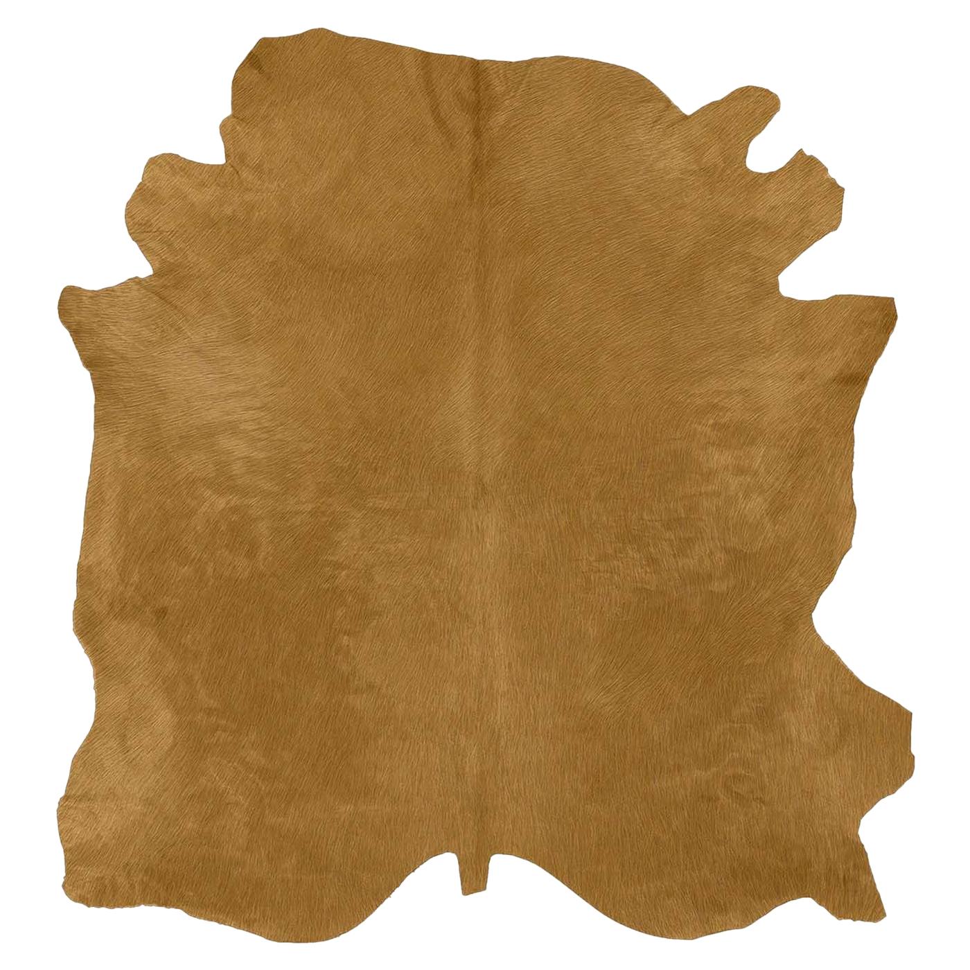 Natural Tanner Champagne Colored Leather Rug For Sale
