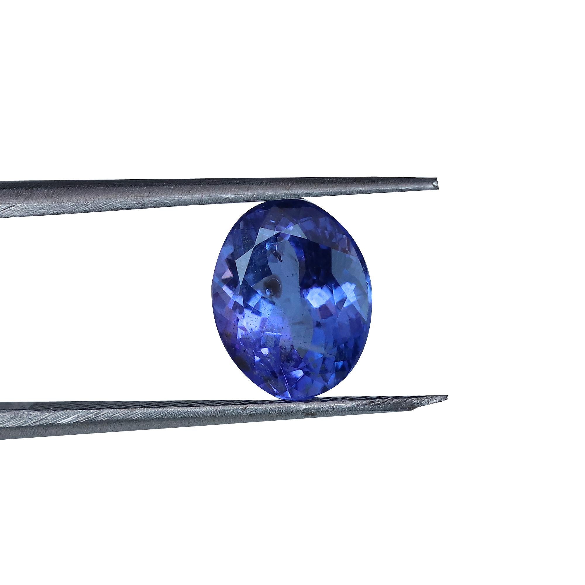 Oval Cut Natural Tanzanite 10x8mm 3.31 Cts Oval AAAA Loose Gemstone December Birthstone For Sale