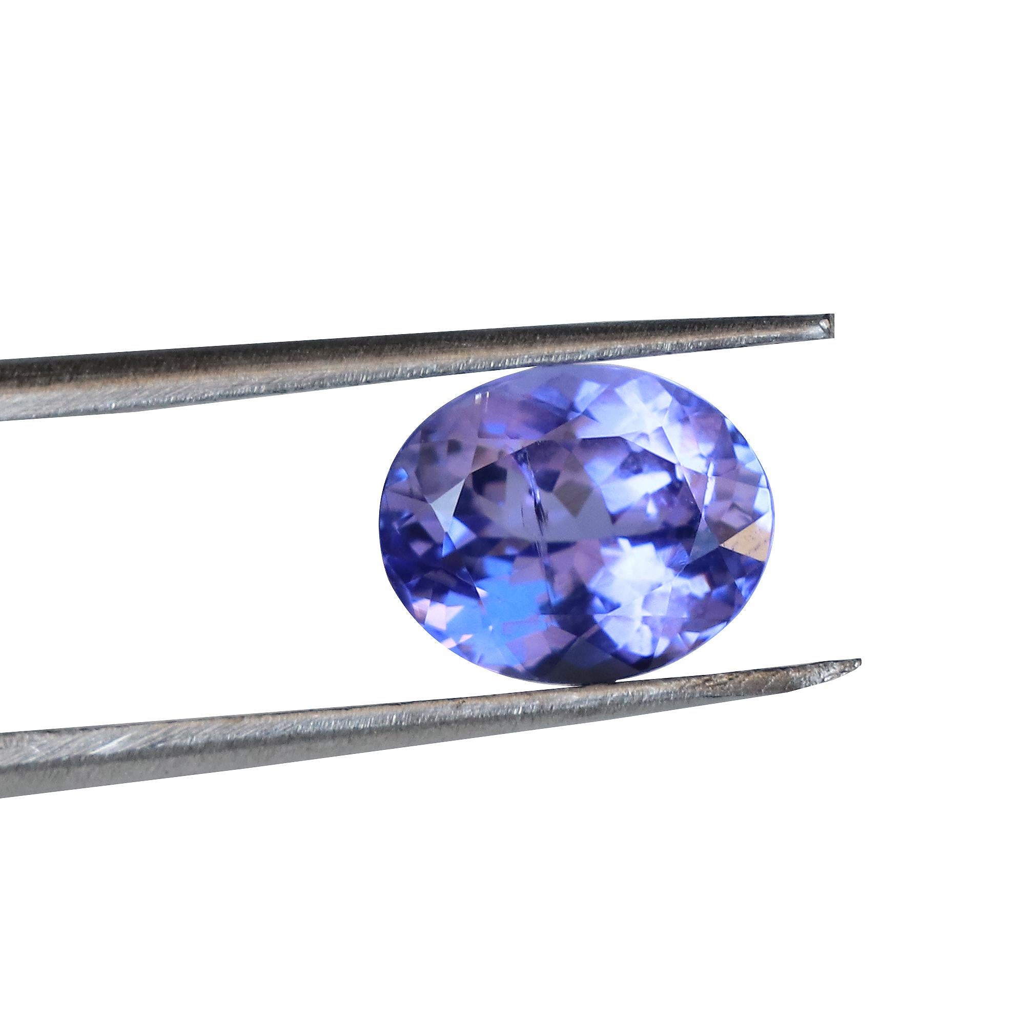 Women's or Men's Natural Tanzanite 10x8mm AAA Oval Loose Gemstone December Birthstone 3.70 Cts For Sale